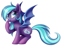 Size: 1600x1219 | Tagged: safe, artist:centchi, oc, oc only, oc:snarky sweets, bat pony, pony, bat pony oc, female, mare, obtrusive watermark, simple background, solo, transparent background, watermark