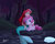 Size: 1024x829 | Tagged: safe, artist:nippy13, pinkie pie, earth pony, mermaid, pony, fanfic:animation acres, g4, crossover, disney, duo, fanfic, fanfic art, female, full moon, hug, mare, moon, night, princess ariel, prone, river, signature, story in the comments, the little mermaid, tree