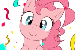 Size: 781x522 | Tagged: safe, artist:akainu_pony, pinkie pie, earth pony, pony, g4, confetti, cute, diapinkes, female, looking at you, mare, simple background, smiling, solo, white background