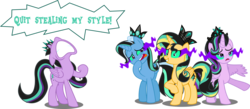 Size: 6000x2623 | Tagged: safe, artist:orin331, starlight glimmer, sunset shimmer, trixie, twilight sparkle, oc, oc:twivine sparkle, alicorn, pony, g4, alicornified, alternate universe, counterparts, high res, race swap, shimmercorn, simple background, starlicorn, starvine glimmer, sunvine shimmer, they're just so cheesy, transparent background, trixiecorn, trixvine, twilight sparkle (alicorn), twilight's counterparts, vector, xk-class end-of-the-world scenario