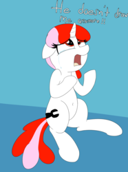 Size: 2318x3121 | Tagged: safe, artist:wenni, oc, oc only, oc:righty tighty, pony, unicorn, crying, dialogue, female, high res, looking up, simple background, sitting, solo, style emulation