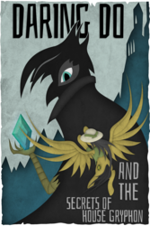 Size: 2000x3000 | Tagged: safe, artist:konsumo, daring do, griffon, g4, cover art, high res, poster