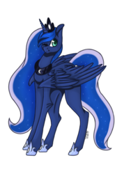 Size: 960x1280 | Tagged: safe, artist:pixelsketch2103, princess luna, pony, g4, :t, colored pupils, cute, female, fluffy, looking at you, one eye closed, simple background, smiling, solo, transparent background, wink