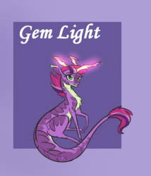 Size: 771x900 | Tagged: safe, artist:alorix, oc, oc only, oc:gem light, dracony, hybrid, kirin, interspecies offspring, offspring, parent:spike, parent:twilight sparkle, parents:twispike, solo