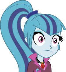 Size: 1074x1180 | Tagged: safe, artist:algonquinmaniac, sonata dusk, human, equestria girls, g4, my little pony equestria girls: rainbow rocks, blank stare, female, gem, reaction image, simple background, siren gem, solo, starenata, thousand yard stare, transparent background, vector