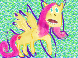 Size: 2048x1536 | Tagged: safe, artist:super trampoline, oc, oc only, pegasus, pony, $1 commission, 1000 hours in ms paint, abstract background, commission, ms paint, pink mane, pink tail, solo