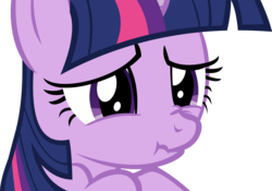 Size: 13434x9407 | Tagged: safe, artist:cyanlightning, twilight sparkle, pony, unicorn, dragon quest, g4, .svg available, absurd resolution, close-up, female, scrunchy face, simple background, solo, transparent background, unicorn twilight, vector