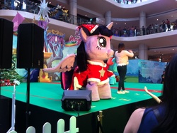 Size: 2592x1936 | Tagged: safe, twilight sparkle, alicorn, pony, g4, christmas, irl, photo, pony magical city, singapore, stage, twilight sparkle (alicorn)