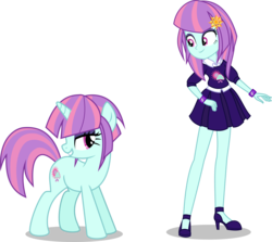Size: 7000x6239 | Tagged: safe, artist:limedazzle, sunny flare, human, pony, equestria girls, g4, my little pony equestria girls: friendship games, absurd resolution, alternate universe, clothes, equestria girls ponified, happy, human ponidox, ponified, self ponidox, show accurate, smiling