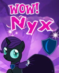Size: 273x338 | Tagged: safe, oc, oc only, oc:nyx, alicorn, pony, alicorn oc, best pony, clothes, cutie mark, dress, looking at you, smiling, solo, sparkles, wow! glimmer
