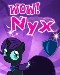 Size: 273x338 | Tagged: safe, oc, oc only, oc:nyx, alicorn, pony, alicorn oc, clothes, cute, cutie mark, dress, looking at you, smiling, solo, sparkles, wow! glimmer