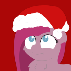 Size: 2350x2350 | Tagged: safe, artist:ljdamz1119, pinkie pie, earth pony, pony, g4, christmas, female, hat, high res, pinkamena diane pie, santa hat, solo