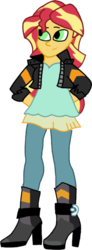 Size: 246x665 | Tagged: safe, artist:mrtheamazingdude, sunset shimmer, equestria girls, g4, boots, clothes, female, high heel boots, high heels, jacket, leather jacket, solo