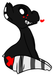 Size: 574x806 | Tagged: safe, artist:cyn-ner, oc, oc only, pony, clothes, red and black oc, simple background, socks, solo, striped socks, transparent background