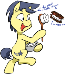 Size: 549x633 | Tagged: artist needed, safe, comet tail, g4, background pony, cookie, cookies and cream, cream, food, spoon