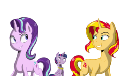 Size: 1500x900 | Tagged: safe, artist:3lorenzo3, starlight glimmer, sunset shimmer, twilight sparkle, alicorn, pony, g4, counterparts, simple background, trio, twilight sparkle (alicorn), twilight's counterparts, white background