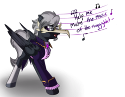 Size: 1986x1546 | Tagged: safe, artist:beardie, oc, oc only, oc:masquerade, pegasus, pony, clothes, he'll take you to the bone zone, mask, phantom of the opera, ponified, simple background, singing, solo, white background