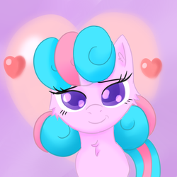 Size: 3000x3000 | Tagged: safe, artist:luciusheart, oc, oc only, oc:nova starburst, pony, unicorn, cute, heart, high res, lidded eyes, looking at you, smiling, solo