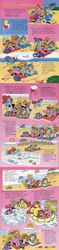 Size: 800x3366 | Tagged: safe, official comic, bright eyes, papi sunbright, prancer, starlight (g1), earth pony, pony, g1, my little pony and friends, my little pony tales, official, beach, boat, book, bookworm, bow, comic, drowning, female, flag, flailing, male, my little pony and friends #50, nerd, oblivious, ocean, reading, rescue, scolding, shhh, showing off, sunbathing, sunglasses, tail bow, that pony sure does love books, towel, warning, water