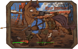 Size: 1362x859 | Tagged: safe, artist:celestiawept, oc, oc only, pony, fallout equestria, fallout, gun, solo, weapon