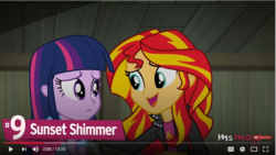 Size: 855x481 | Tagged: safe, screencap, sunset shimmer, twilight sparkle, equestria girls, g4, my little pony equestria girls: rainbow rocks, msmojo, watchmojo.com, youtube