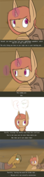 Size: 500x1996 | Tagged: safe, artist:erthilo, oc, oc only, oc:sierra scorch, oc:wanderlust, earth pony, pony, unicorn, fallout equestria, blood, clothes, cyoa, fallout, female, injured, male, stablequest, text