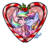 Size: 1024x928 | Tagged: dead source, safe, artist:xwhitedreamsx, oc, oc only, oc:glittering cloud, oc:paper stars, bat pony, pony, blushing, candy, candy cane, clothes, cute, cute little fangs, ear fluff, fangs, female, food, glitterstars, holly, holly mistaken for mistletoe, lesbian, scarf, simple background, smiling, transparent background