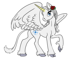 Size: 2894x2376 | Tagged: safe, artist:whitemew, oc, oc only, oc:white platinum, alicorn, pony, 2017 community collab, derpibooru community collaboration, alicorn oc, high res, leonine tail, looking at you, simple background, smiling, solo, transparent background, unshorn fetlocks