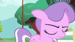 Size: 480x270 | Tagged: safe, artist:wissle, edit, edited screencap, screencap, apple bloom, diamond tiara, scootaloo, sweetie belle, earth pony, pegasus, pony, unicorn, crusaders of the lost mark, g4, animated, cutie mark crusaders, female, filly, gif, mare, parody, scene parody, school, sound at source, video at source, youtube link