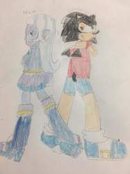 Size: 720x960 | Tagged: artist needed, source needed, useless source url, safe, trixie, oc, pony, unicorn, g4, crossover, duo, female, male, mare, recolor, sonic the hedgehog, sonic the hedgehog (series), traditional art