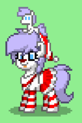 Size: 227x339 | Tagged: safe, oc, oc only, oc:lucky duck, deer, pony, reindeer, pony town, christmas, clothes, plushie, shirt, socks, solo, striped socks