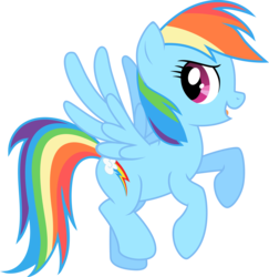 Size: 4185x4306 | Tagged: safe, artist:deyrasd, rainbow dash, pegasus, pony, g4, absurd resolution, female, mare, open mouth, simple background, smiling, solo, spread wings, transparent background, vector, wings