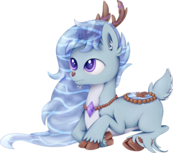 Size: 1714x1513 | Tagged: safe, artist:thebowtieone, oc, oc only, oc:bleak hazel, original species, pond pony, antlers, prone, simple background, solo, transparent background