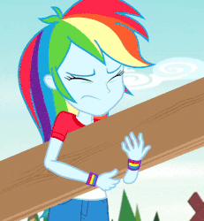 Size: 500x540 | Tagged: safe, screencap, rainbow dash, equestria girls, g4, my little pony equestria girls: legend of everfree, animated, cropped, female, gif, solo