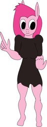 Size: 272x726 | Tagged: safe, artist:retardation magnifico, pinkie pie, anthro, unguligrade anthro, g4, clothes, dress, female, solo, standing