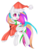 Size: 967x1274 | Tagged: safe, artist:clefficia, oc, oc only, oc:starblaze, pegasus, pony, clothes, colored wings, costume, female, hat, heterochromia, mare, multicolored wings, santa costume, santa hat, simple background, solo, transparent background