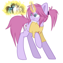 Size: 1024x1015 | Tagged: safe, artist:despotshy, oc, oc only, oc:despot, oc:kissel, oc:nell, pony, unicorn, female, kissing, magic, mare, shipper on deck, solo