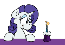 Size: 891x620 | Tagged: safe, artist:cowsrtasty, rarity, pony, g4, cupcake, female, food, rarity looking at food, solo
