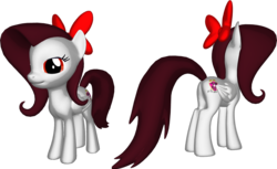 Size: 1049x642 | Tagged: safe, artist:rsa.fim, oc, oc only, oc:whisper hope, pegasus, pony, 3d, bow, butt, mexican, plot, red eyes, ribbon, simple background, solo, transparent background, unitárium