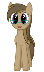 Size: 1000x1600 | Tagged: safe, artist:joey, oc, oc only, oc:dawnsong, earth pony, pony, female, glasses, looking at you, mare, open mouth, simple background, smiling, solo, transparent background