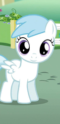 Size: 394x814 | Tagged: safe, edit, screencap, cotton cloudy, pegasus, pony, crusaders of the lost mark, g4, cottonbetes, cute, female, filly, smiling, solo