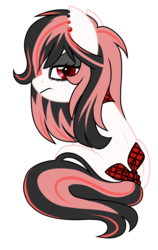 Size: 1109x1752 | Tagged: safe, artist:azure-art-wave, oc, oc only, earth pony, pony, bow, female, goth, mare, simple background, solo, tail bow, transparent background