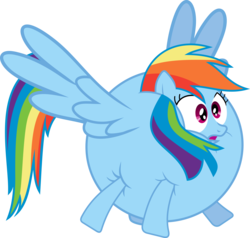 Size: 7621x7253 | Tagged: safe, artist:uxyd, rainbow dash, pegasus, pony, g4, absurd resolution, female, funny, inflation, simple background, solo, transparent background