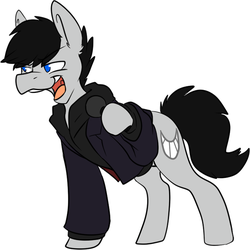 Size: 668x669 | Tagged: safe, artist:noveltmods, oc, oc only, oc:ego centric, earth pony, pony, clothes, comedian, hoodie, microphone, solo