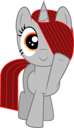 Size: 1149x1999 | Tagged: safe, artist:onil innarin, derpibooru exclusive, oc, oc only, oc:ore pie, pony, unicorn, 2017 community collab, derpibooru community collaboration, looking at you, simple background, solo, transparent background, vector, waving