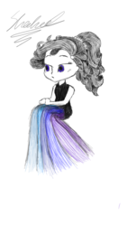 Size: 720x1280 | Tagged: safe, rarity, equestria girls, g4, clothes, dress, female, sketch, solo