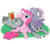 Size: 2481x2196 | Tagged: safe, artist:doublewbrothers, big macintosh, boulder (g4), limestone pie, marble pie, maud pie, pinkie pie, earth pony, pony, g4, blowing bubblegum, bubblegum, commissioner:puffydearlysmith, eeyup, female, food, gum, heart, high res, male, picture, pie sisters, pony pile, ship:marblemac, shipping, siblings, simple background, sisters, stallion, straight, transparent background, wavy mouth