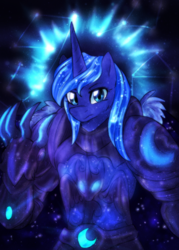 Size: 773x1080 | Tagged: safe, artist:not-ordinary-pony, princess luna, anthro, g4, armor, female, looking at you, solo