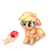 Size: 2171x2273 | Tagged: safe, artist:inowiseei, part of a set, applejack, human, g4, apple, cute, female, filly, floppy ears, food, heart eyes, high res, jackabetes, offscreen character, offscreen human, simple background, solo, that pony sure does love apples, white background, wingding eyes, younger