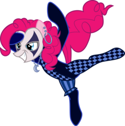 Size: 5956x6000 | Tagged: safe, artist:magister39, pinkie pie, g4, absurd resolution, alternate universe, female, harlequin, mask, new lunar republic, nightmareverse, simple background, solo, transparent background, vector